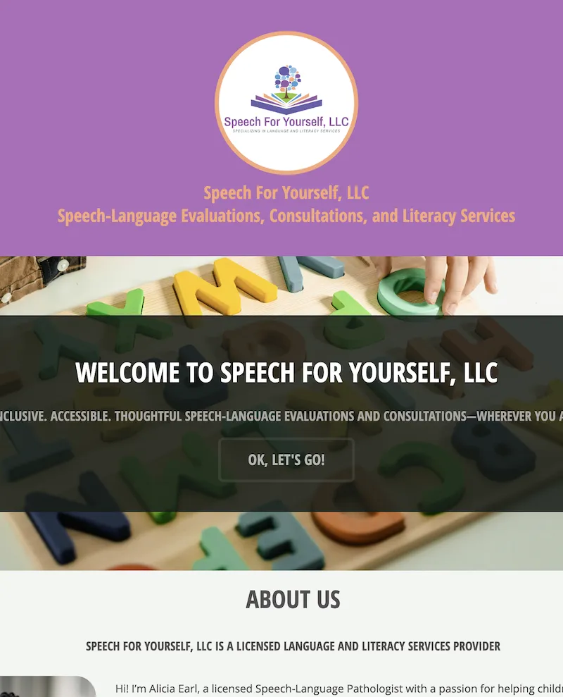 New web presence for a growing speech therapy practice